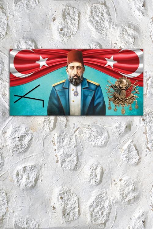 Sultan Abdülhamid Han Osmanlı Arması Çepni Simgesi Kanvas Tablo (7 Farklı Ölçü)