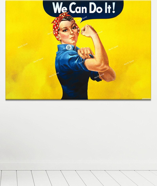 Pop Art Tablo Güçlü Kadın Tablosu War Worker Kanvas Tablo