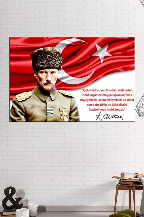 Atatürk Mustafa Kemal Kanvas Tablo Okullara İşyerlerine Uygun (8 Farklı Ölçü)