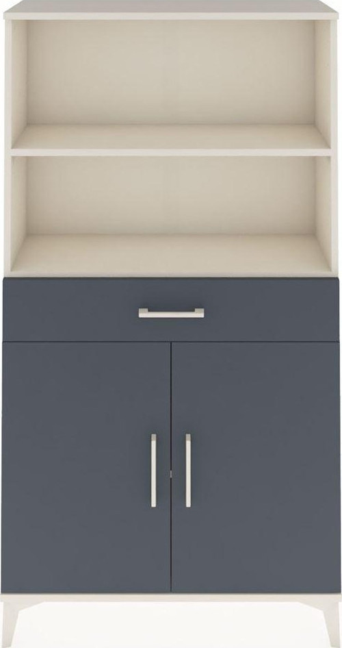Arges Dolap 3 Raflı Tek Çekmeceli 2 Kapaklı 88x30x163 Aytaşı-Antrasit