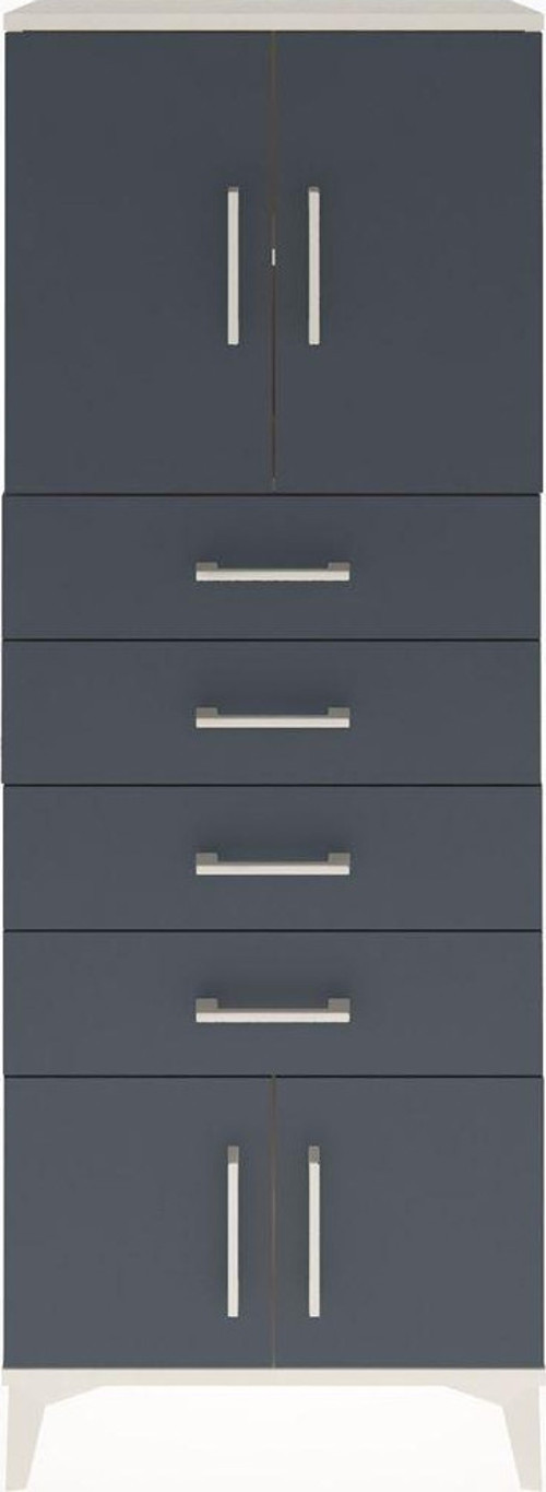 Arges Dolap 2 Raflı 4 Çekmeceli 4 Kapaklı 60 x 30 x 163 cm Aytaşı - Antrasit