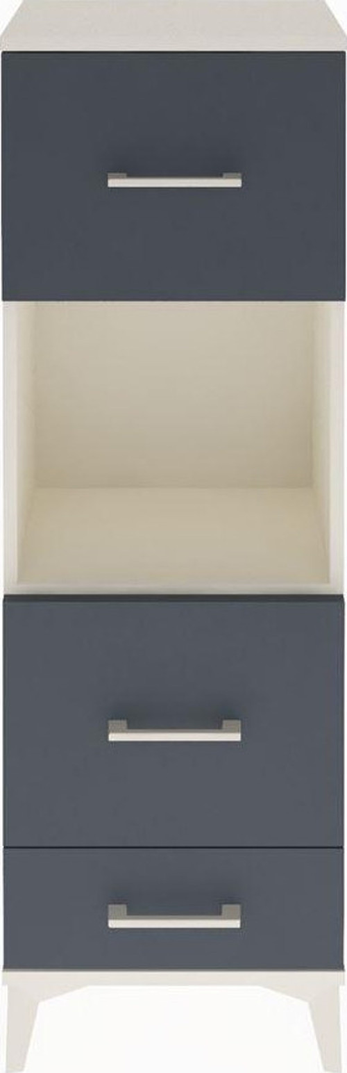 Arges Dolap Tek Raflı 3 Çekmeceli 44x30x134 Aytaşı-Antrasit