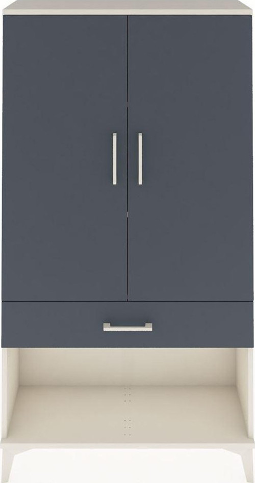 Arges Dolap 3 Raflı Tek Çekmeceli 2 Kapaklı 88x30x163 Aytaşı-Antrasit