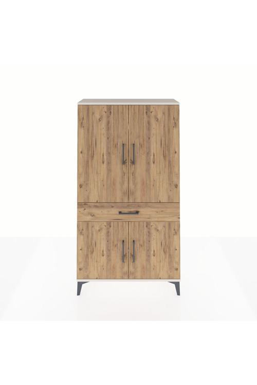 Arges Dolap 4 Raflı 1 Çekmeceli 4 Kapaklı 88 x 30 x 163 cm Aytaşı - Çam