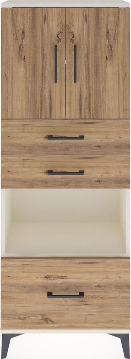 Arges Dolap 3 Raflı 3 Çekmeceli 2 Kapaklı 60x30x163 Aytaşı-Çam