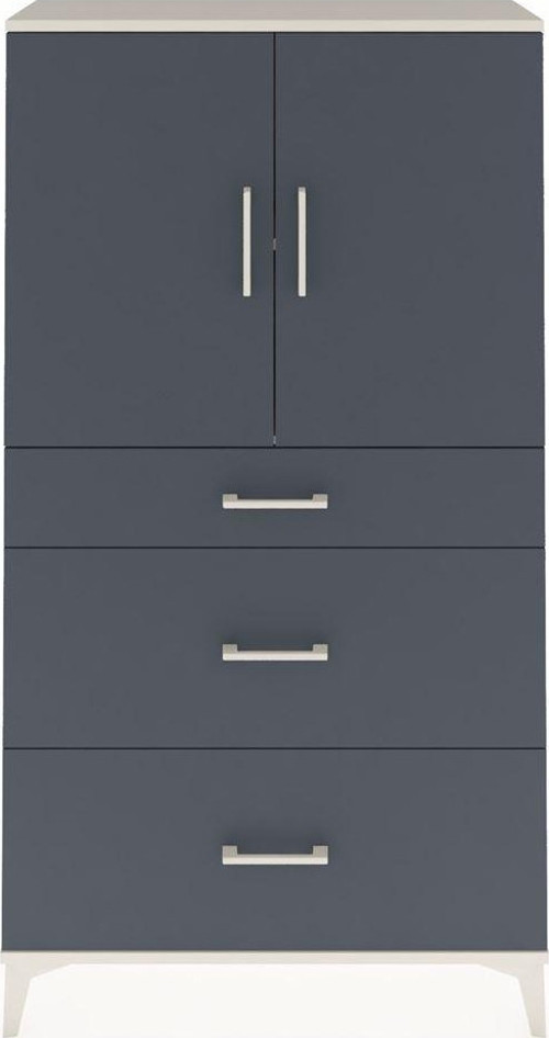 Arges Dolap 2 Raflı 3 Çekmeceli 2 Kapaklı 88x30x163 Aytaşı-Antrasit
