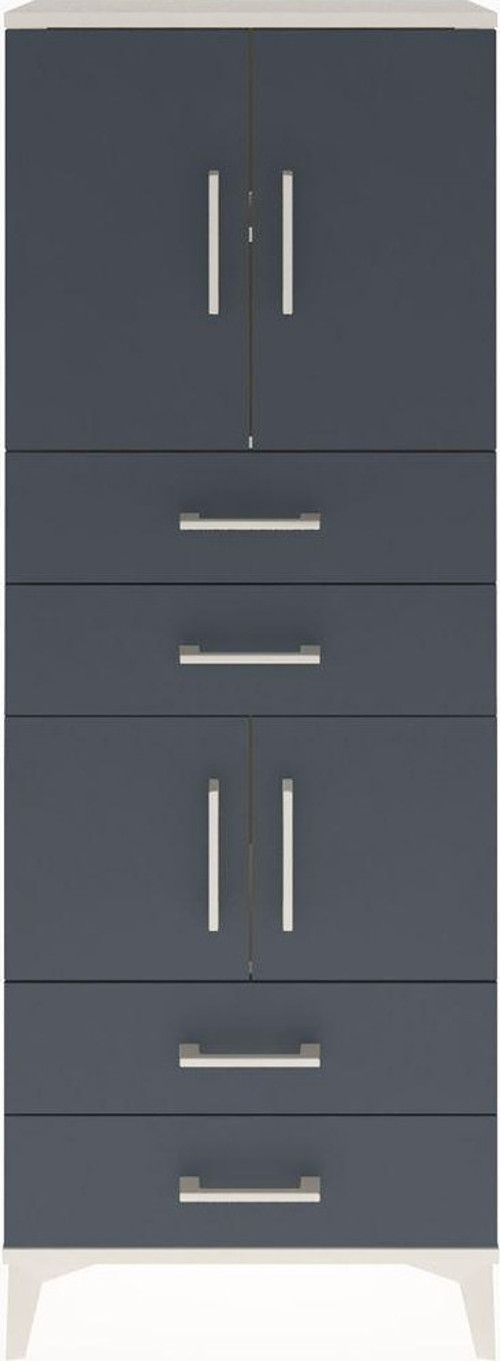 Arges Dolap 3 Raflı 4 Çekmeceli 4 Kapaklı 60 x 30 x 163 cm Aytaşı - Antrasit