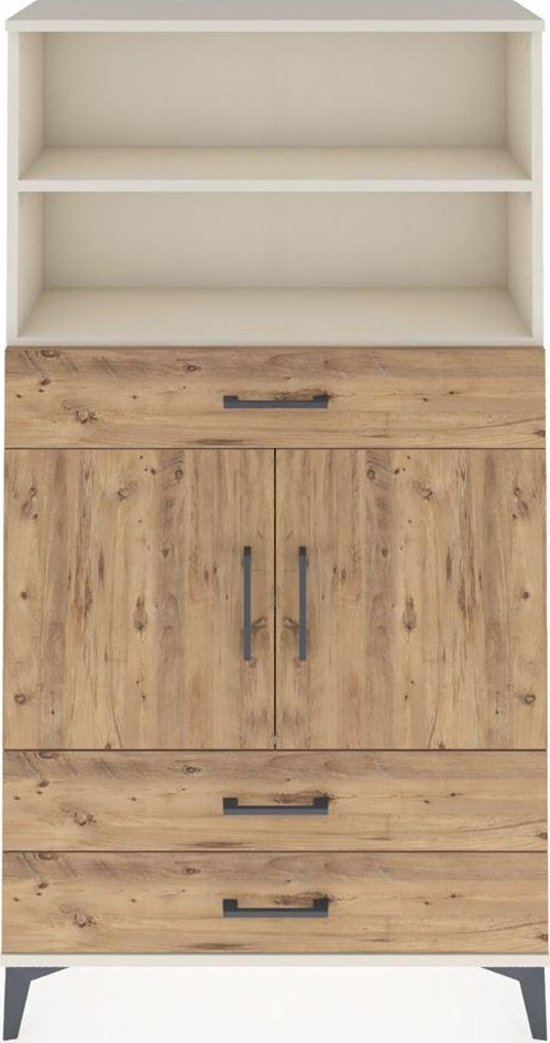 Arges Dolap 4 Raflı 3 Çekmeceli 2 Kapaklı 88x30x163 Aytaşı-Çam