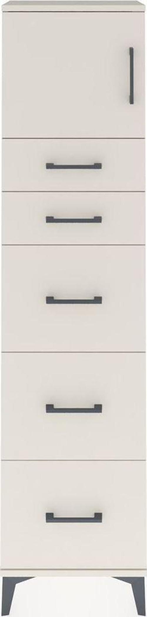 Arges Dolap Tek Raflı 5 Çekmeceli Tek Kapaklı 44x30x182 Aytaşı-Aytaşı