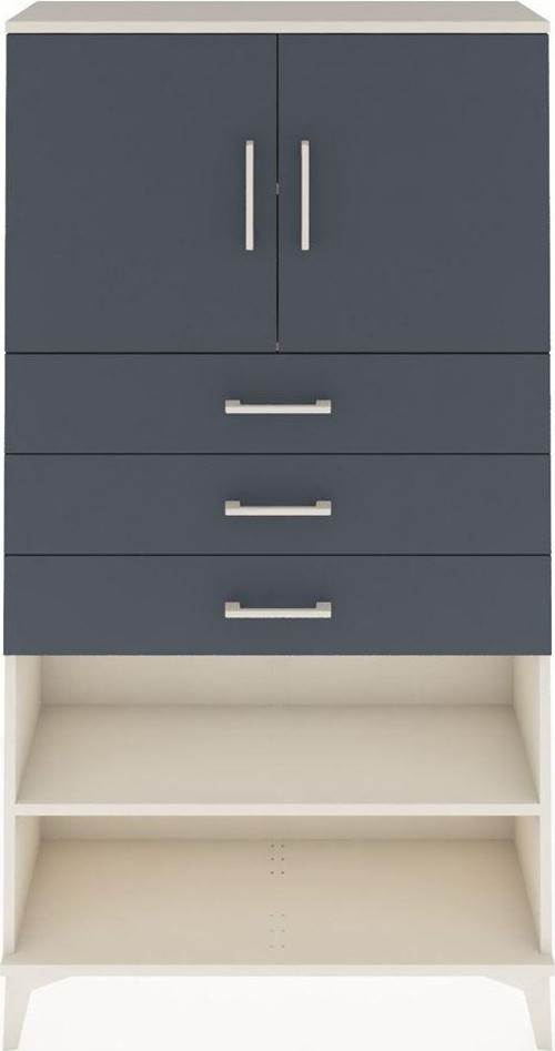 Arges Dolap 3 Raflı 3 Çekmeceli 2 Kapaklı 88x30x163 Aytaşı-Antrasit
