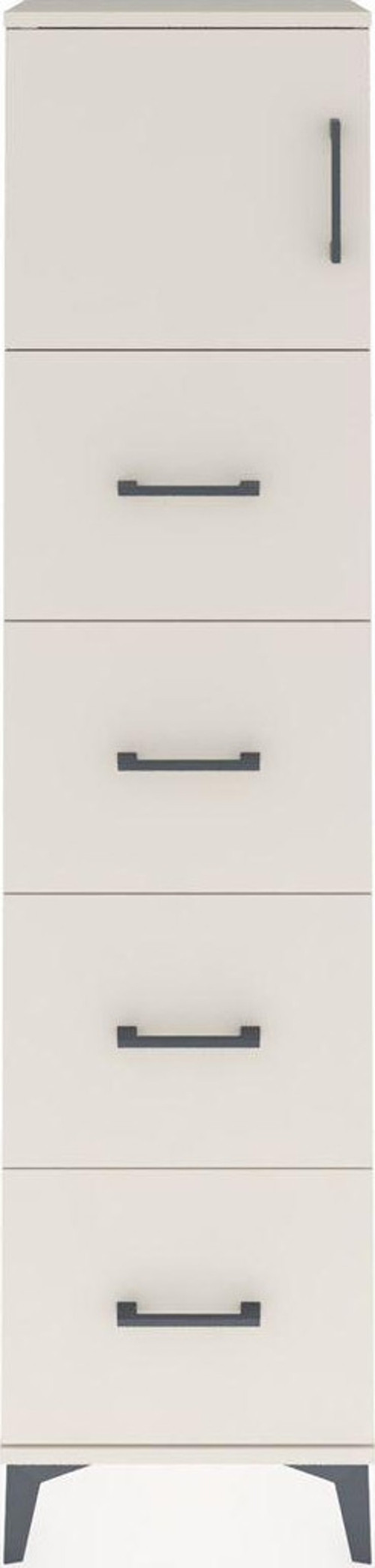 Arges Dolap Tek Raflı 4 Çekmeceli Tek Kapaklı 44x30x182 Aytaşı-Aytaşı