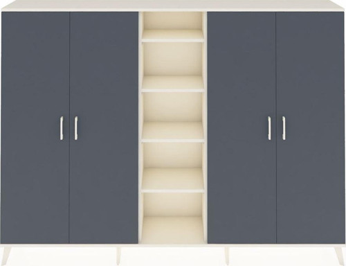 Arges Dolap 12 Raflı 4 Kapaklı 220x30x163 Aytaşı-Antrasit/Aytaşı