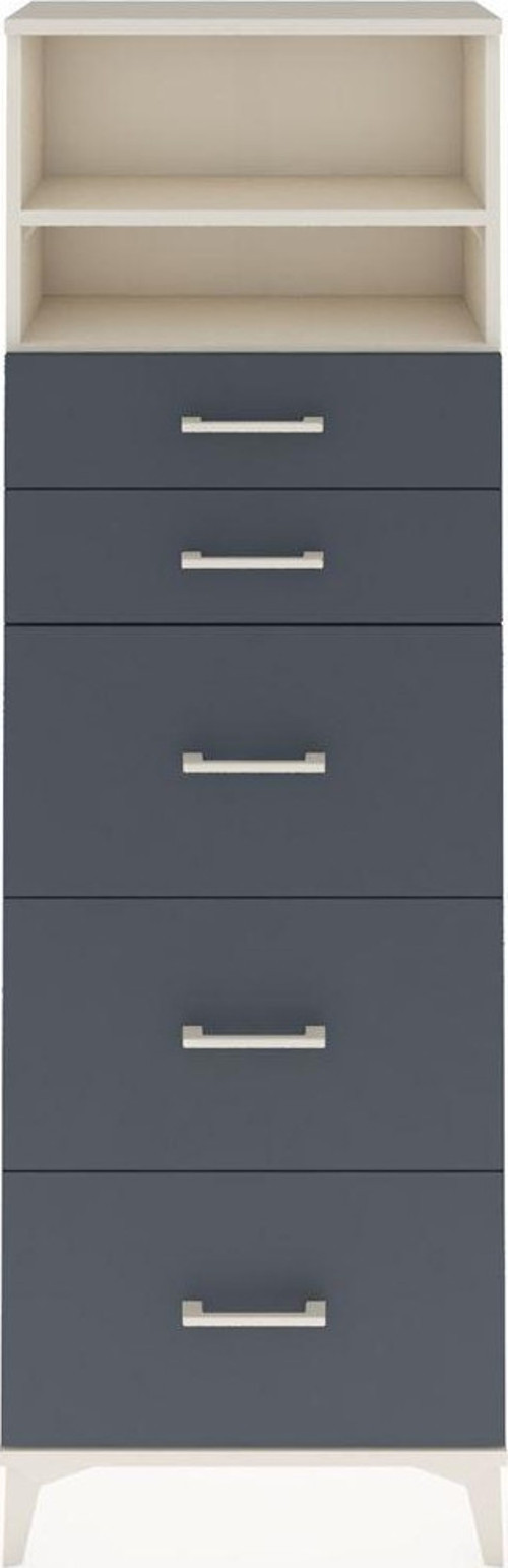 Arges Dolap 2 Raflı 5 Çekmeceli 60x30x182 Aytaşı-Antrasit