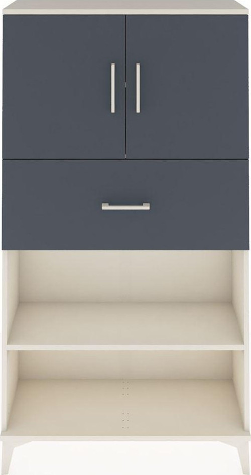 Arges Dolap 3 Raflı Tek Çekmeceli 2 Kapaklı 88x30x163 Aytaşı-Antrasit