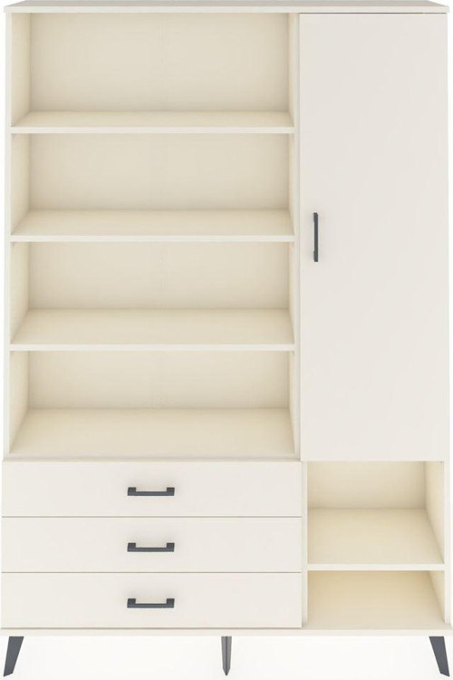 Arges Gardrop 9 Raflı 3 Çekmeceli Tek Kapaklı 132x30x195 Aytaşı-Aytaşı