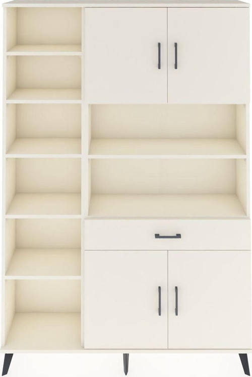 Arges Gardrop 10 Raflı 1 Çekmeceli 4 Kapaklı 132 x 30 x 195 cm Aytaşı - Aytaşı