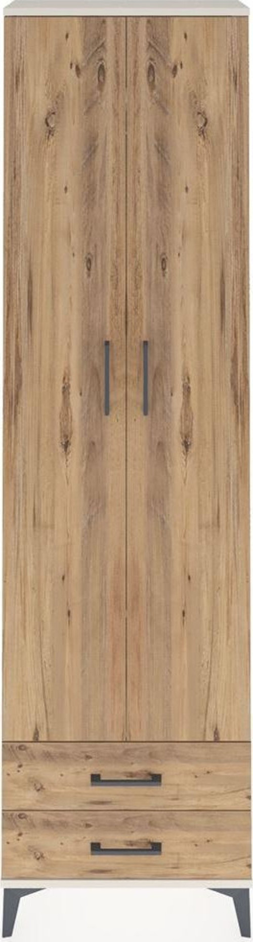 Arges Dolap 3 Raflı 2 Çekmeceli Tek Askılı 60x30x221 Aytaşı-Çam