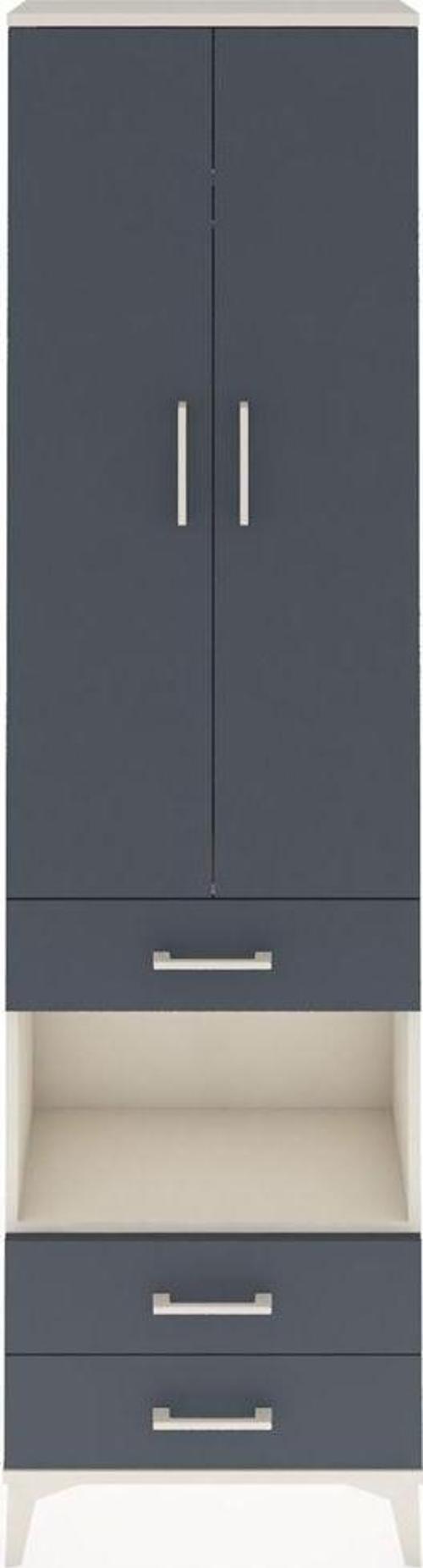 Arges Dolap 3 Raflı 3 Çekmeceli Tek Askılı 60x30x221 Aytaşı-Antrasit