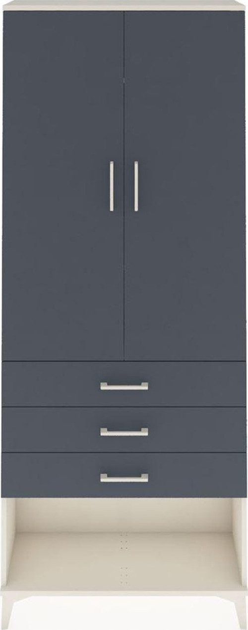Arges Dolap 3 Raflı 3 Çekmeceli 2 Kapaklı 88x30x221 Aytaşı-Antrasit
