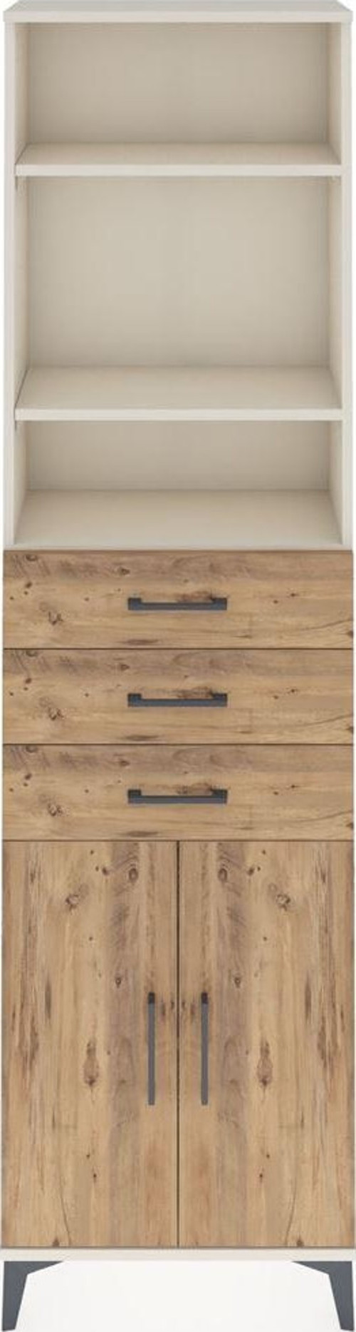 Arges Dolap 4 Raflı 3 Çekmeceli 2 Kapaklı 60x30x221 Aytaşı-Çam