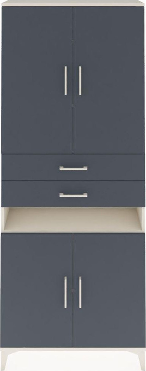 Arges Dolap 5 Raflı 2 Çekmeceli 4 Kapaklı 88x30x221 Aytaşı-Antrasit