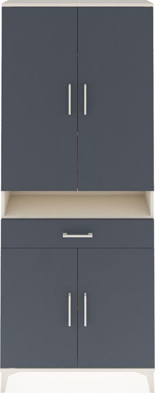 Arges Dolap 5 Raflı Tek Çekmeceli 4 Kapaklı 88x30x221 Aytaşı-Antrasit