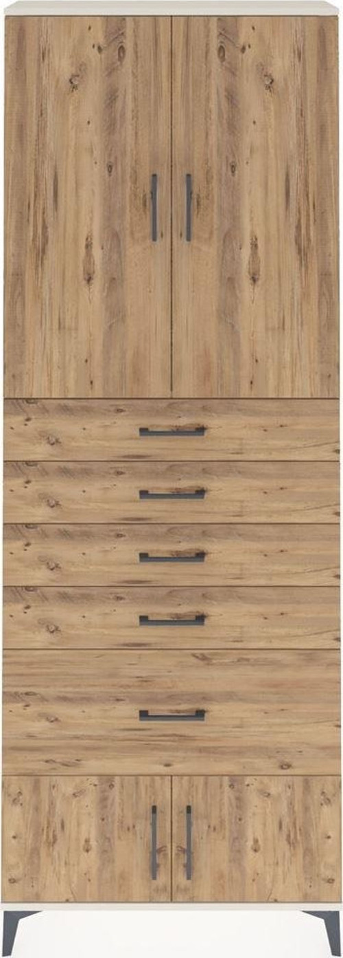 Arges Dolap 2 Raflı 5 Çekmeceli 4 Kapaklı 88 x 30 x 243 cm Aytaşı - Çam