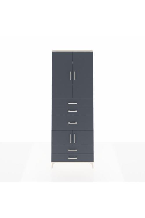 Arges Dolap 4 Raflı 5 Çekmeceli 4 Kapaklı 88x30x243 Aytaşı-Antrasit