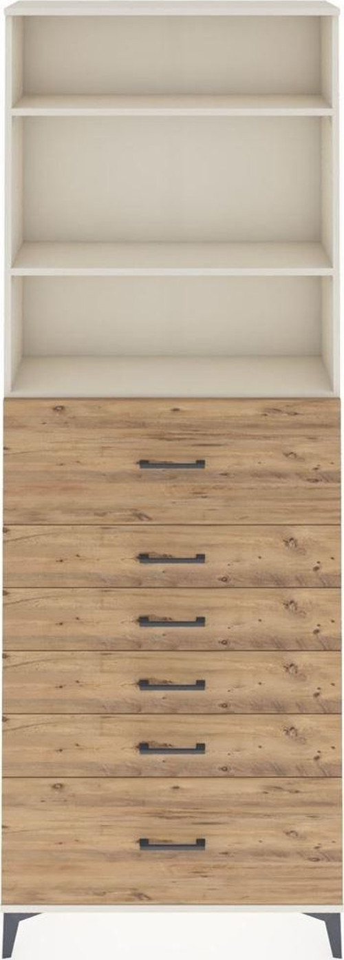 Arges Dolap 3 Raflı 6 Çekmeceli 88x30x243 Aytaşı-Çam