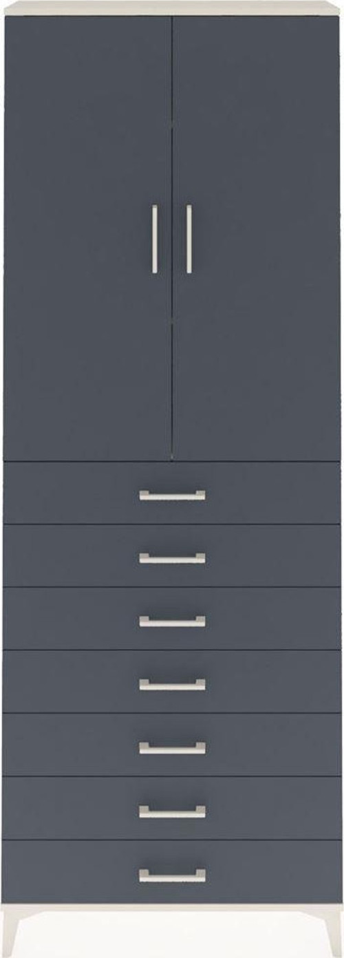 Arges Dolap 3 Raflı 7 Çekmeceli 2 Kapaklı 88x30x243 Aytaşı-Antrasit