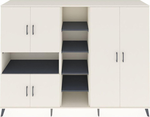 Hyperion Dolap 13 Raflı 6 Kapaklı 220x44x163 Aytaşı-Aytaşı/Antrasit