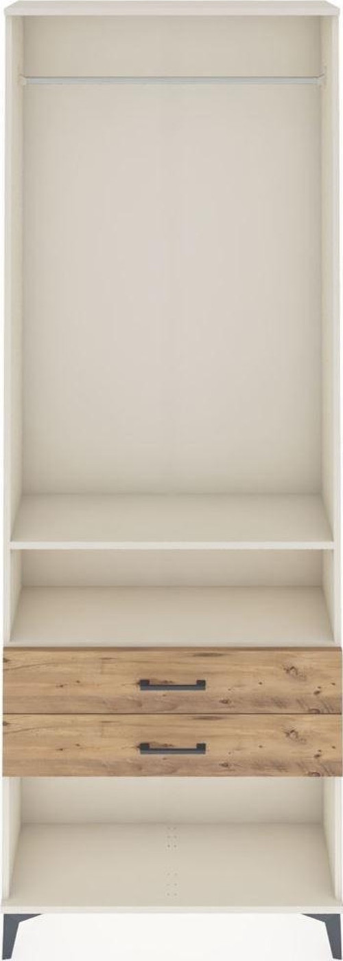 Arges Dolap 2 Raflı 2 Çekmeceli Tek Askılı 88x30x243 Aytaşı-Çam
