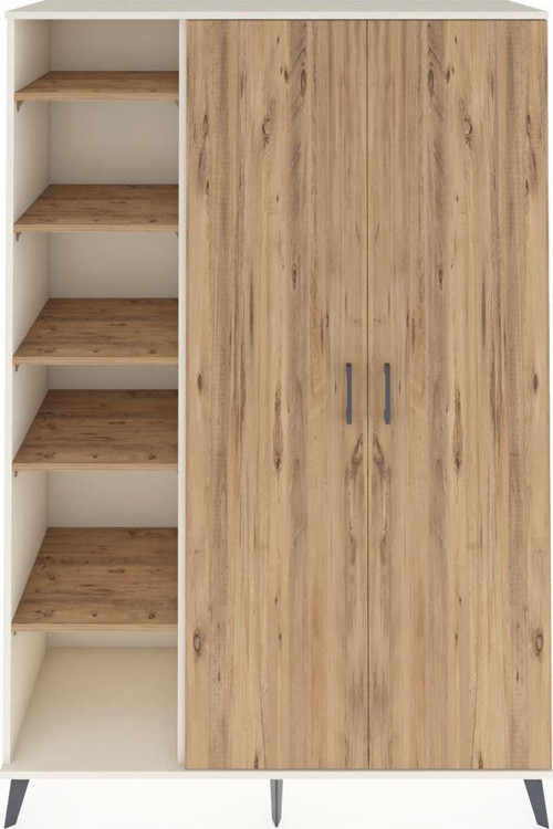 Hyperion Gardrop 7 Raflı 2 Kapaklı Tek Askılı 132x44x195 Aytaşı-Çam