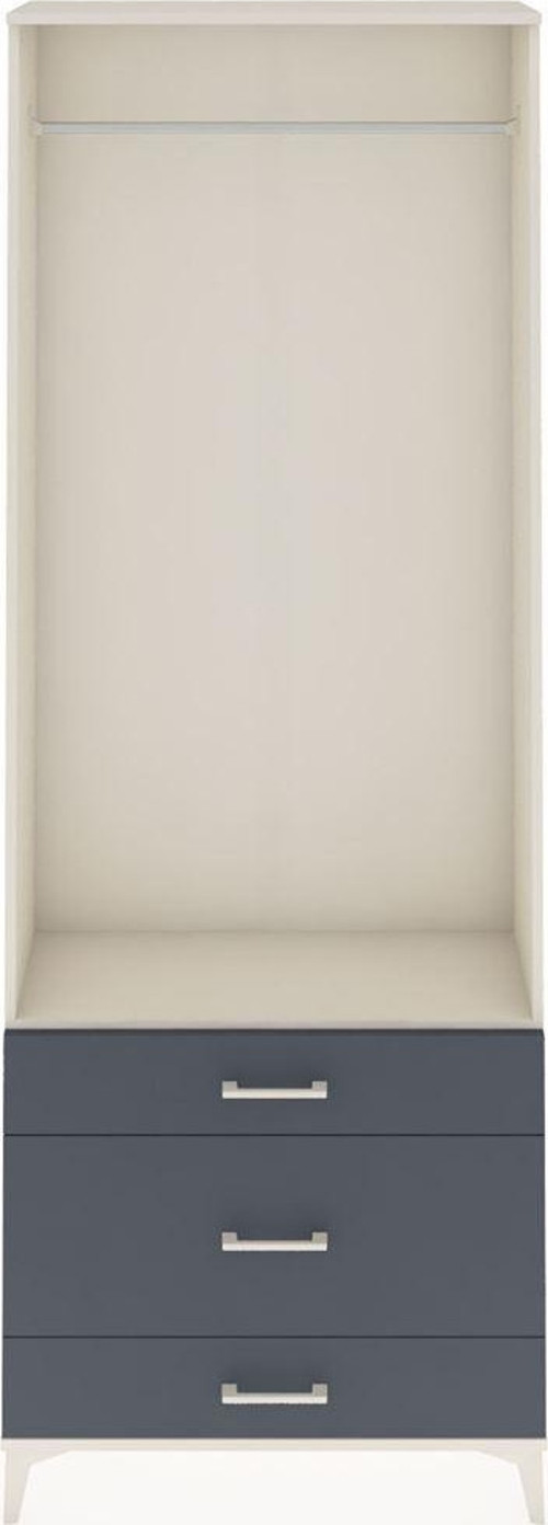 Arges Dolap Tek Raflı 3 Çekmeceli Tek Askılı 88x30x243 Aytaşı-Antrasit