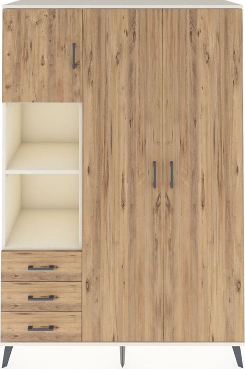 Hyperion Gardrop 6 Raflı 3 Çekmeceli Tek Askılı 132x44x195 Aytaşı-Çam
