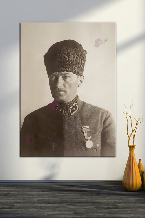Atatürk Mustafa Kemal Kanvas Tablo Okullara İşyerlerine Uygun (8 Farklı Ölçü)