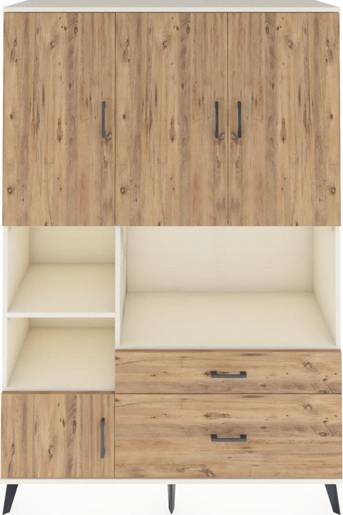 Hyperion Gardrop 7 Raflı 2 Çekmeceli 5 Kapaklı 132 x 44 x 195 cm Aytaşı - Çam