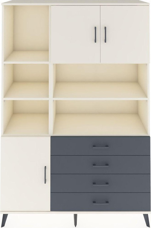 Hyperion Dolap 8 Raflı 4 Çekmeceli 3 Kapaklı 132x44x195 Aytaşı-Aytaşı/Antrasit