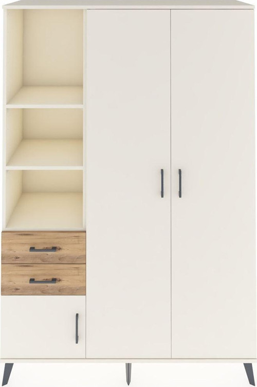 Hyperion Dolap 5 Raflı 2 Çekmeceli 1 Askılı 132 x 44 x 195 cm Aytaşı - Aytaşı - Çam