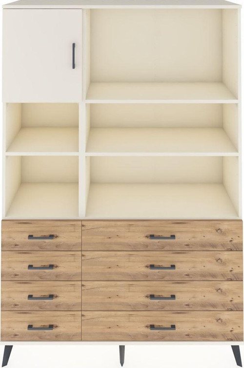 Hyperion Dolap 7 Raflı 8 Çekmeceli 1 Kapaklı 132 x 44 x 195 cm Aytaşı - Aytaşı - Çam