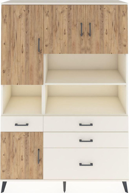 Hyperion Dolap 9 Raflı 4 Çekmeceli 4 Kapaklı 132 x 44 x 195 cm Aytaşı - Çam - Aytaşı