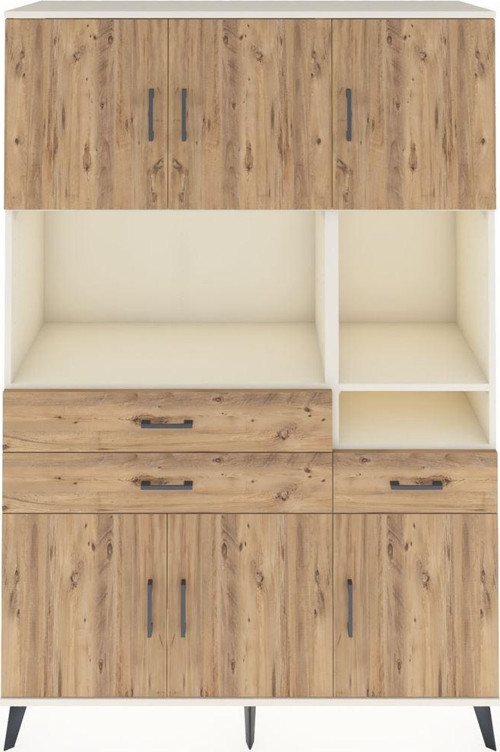 Hyperion Gardrop 9 Raflı 3 Çekmeceli 6 Kapaklı 132 x 44 x 195 cm Aytaşı - Çam
