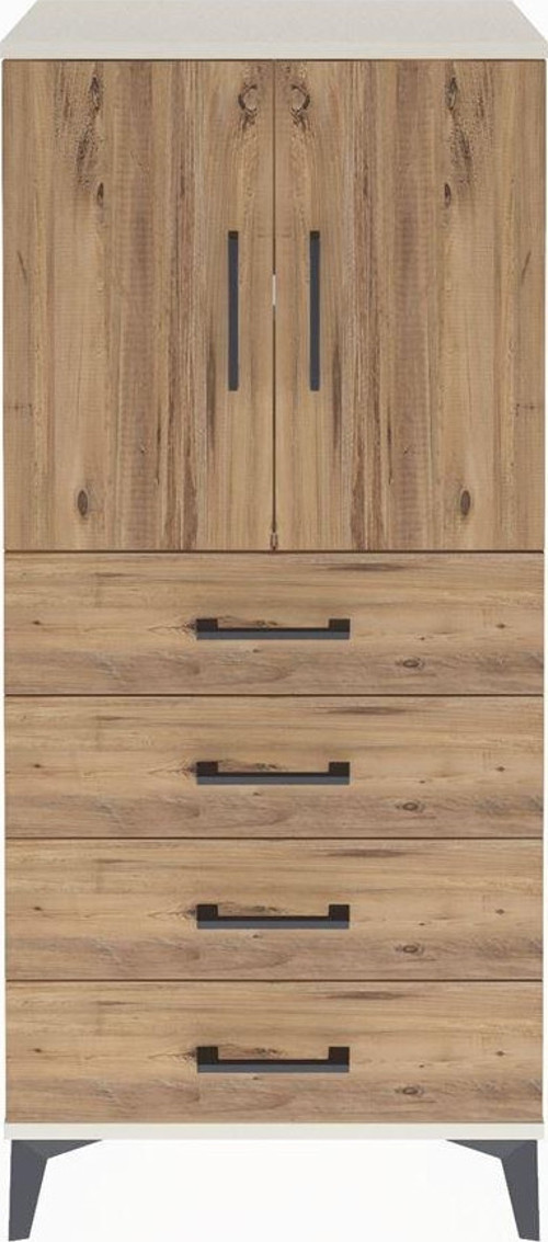 Arges Dolap 2 Raflı 4 Çekmeceli 2 Kapaklı 60 x 30 x 134 cm Aytaşı - Çam