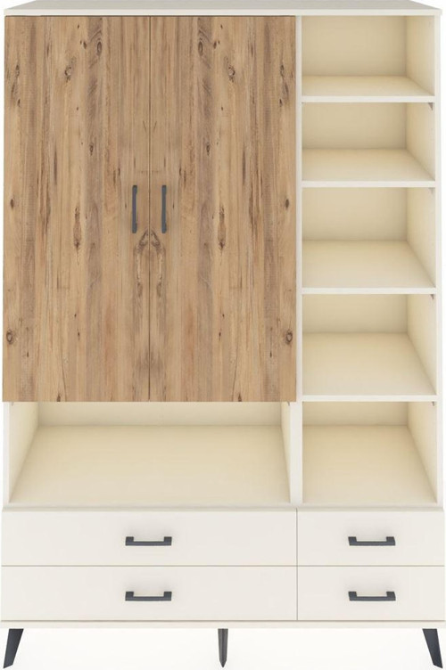 Hyperion Dolap 10 Raflı 4 Çekmeceli 2 Kapaklı 132 x 44 x 195 cm Aytaşı - Çam - Aytaşı