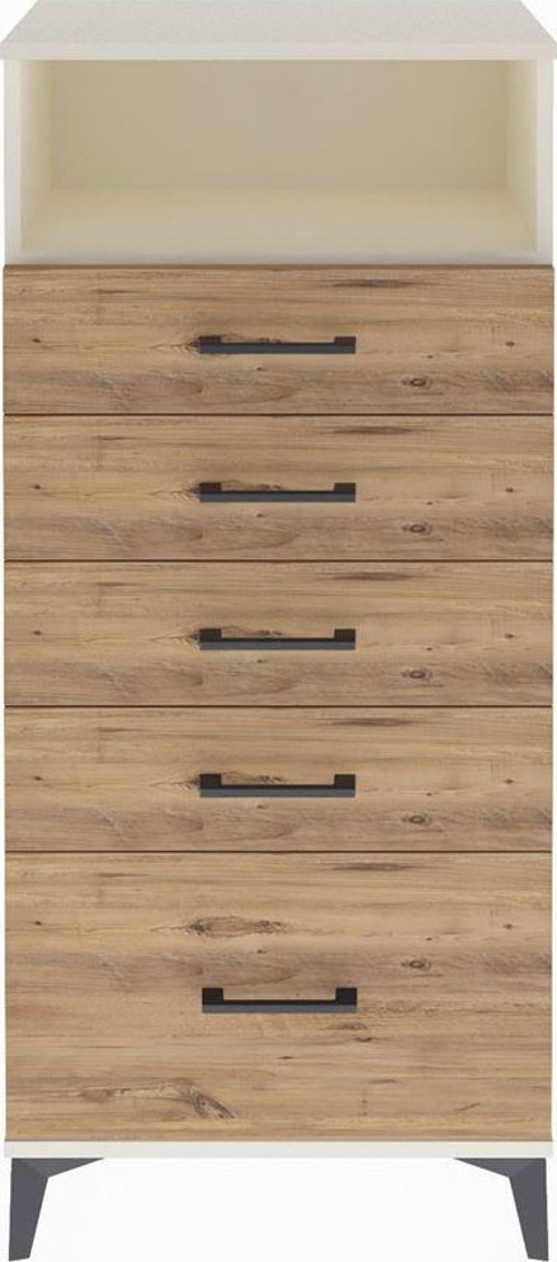 Arges Dolap Tek Raflı 5 Çekmeceli 60x30x134 Aytaşı-Çam