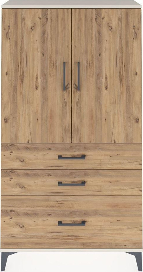 Arges Dolap 3 Raflı 3 Çekmeceli 2 Kapaklı 88 x 30 x 163 cm Aytaşı - Çam