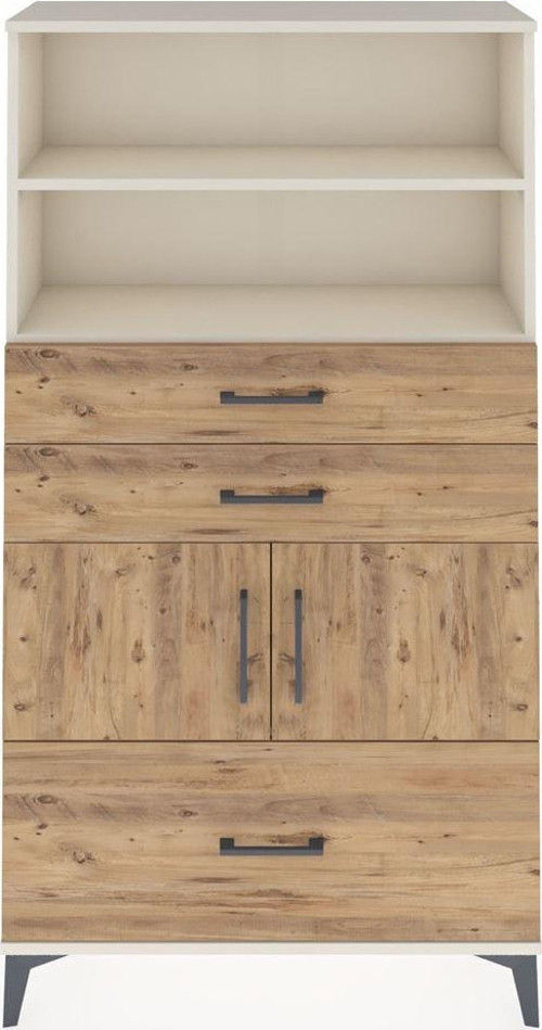 Arges Dolap 3 Raflı 3 Çekmeceli 2 Kapaklı 88x30x163 Aytaşı-Çam