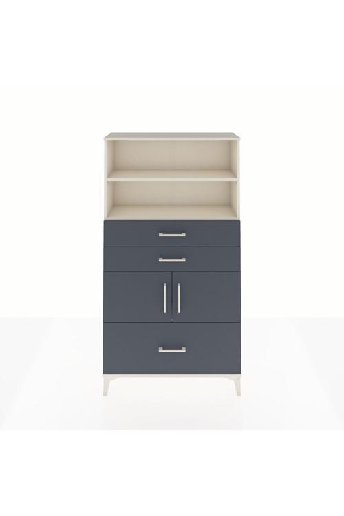 Arges Dolap 3 Raflı 3 Çekmeceli 2 Kapaklı 88x30x163 Aytaşı-Antrasit