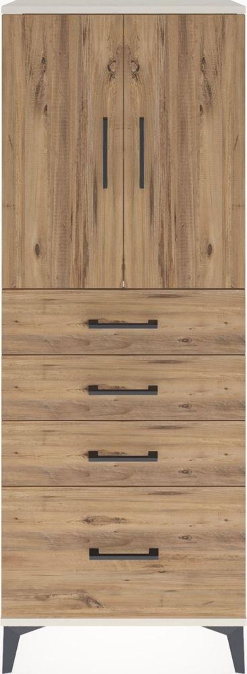 Arges Dolap 2 Raflı 4 Çekmeceli 2 Kapaklı 60 x 30 x 163 cm Aytaşı - Çam