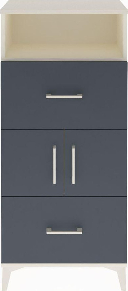 Arges Dolap 2 Raflı 2 Çekmeceli 2 Kapaklı 60 x 30 x 134 cm Aytaşı - Antrasit